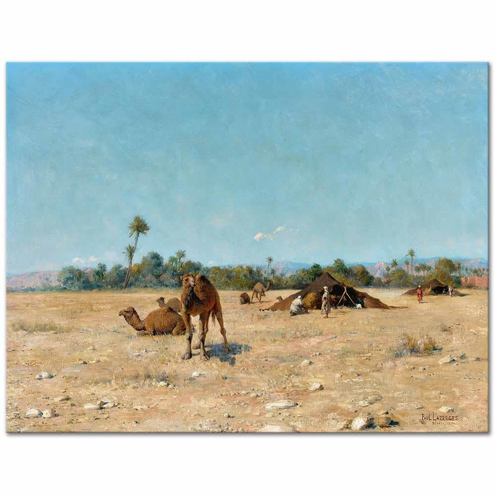 Paul Lazerges Bedevi Kampı Biskra Kanvas Tablo