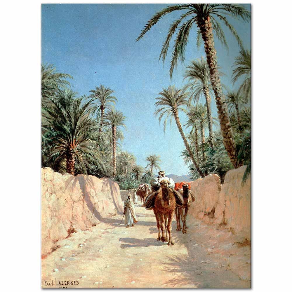 Paul Lazerges Kervan Şehre Girerken Kanvas Tablo