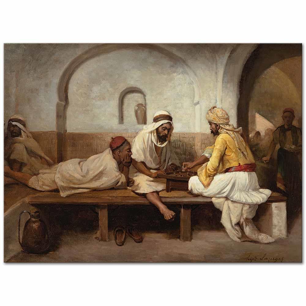 Paul Lazerges Satranç Oynayanlar Kanvas Tablo