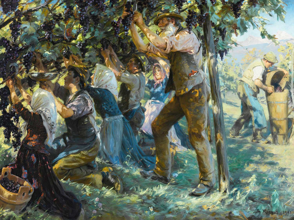 Peder Severin Krøyer Wine Harvest In The Tyrol Art Print