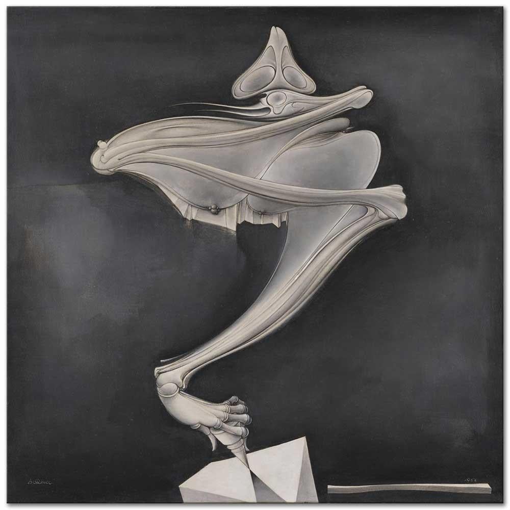 Hans Bellmer Dönen Topaç Kanvas Tablo