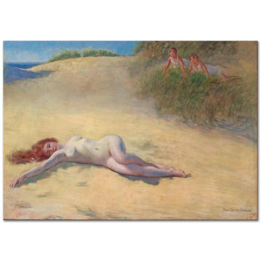 Pierre Carrier Belleuse Sahilde Nü Kanvas Tablo