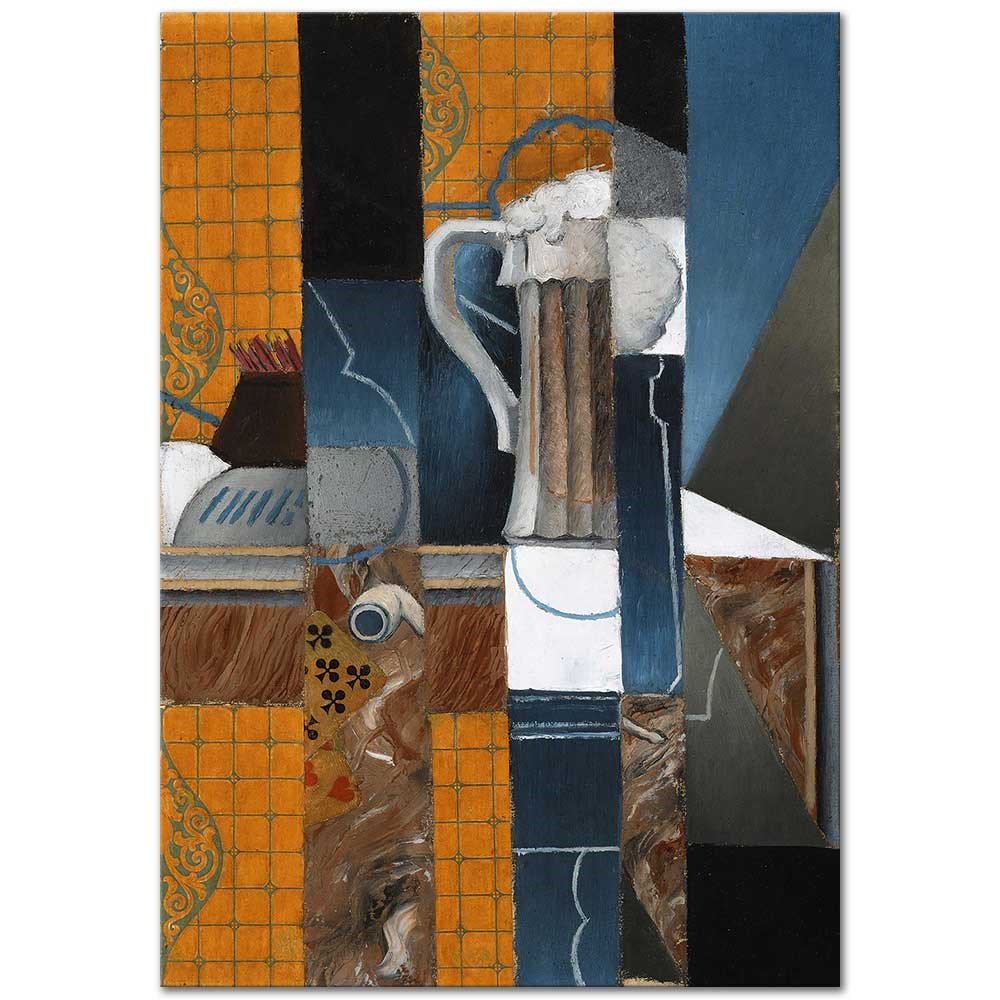 Playing Cards and Glass of Beer by Juan Gris as Fine Art Print