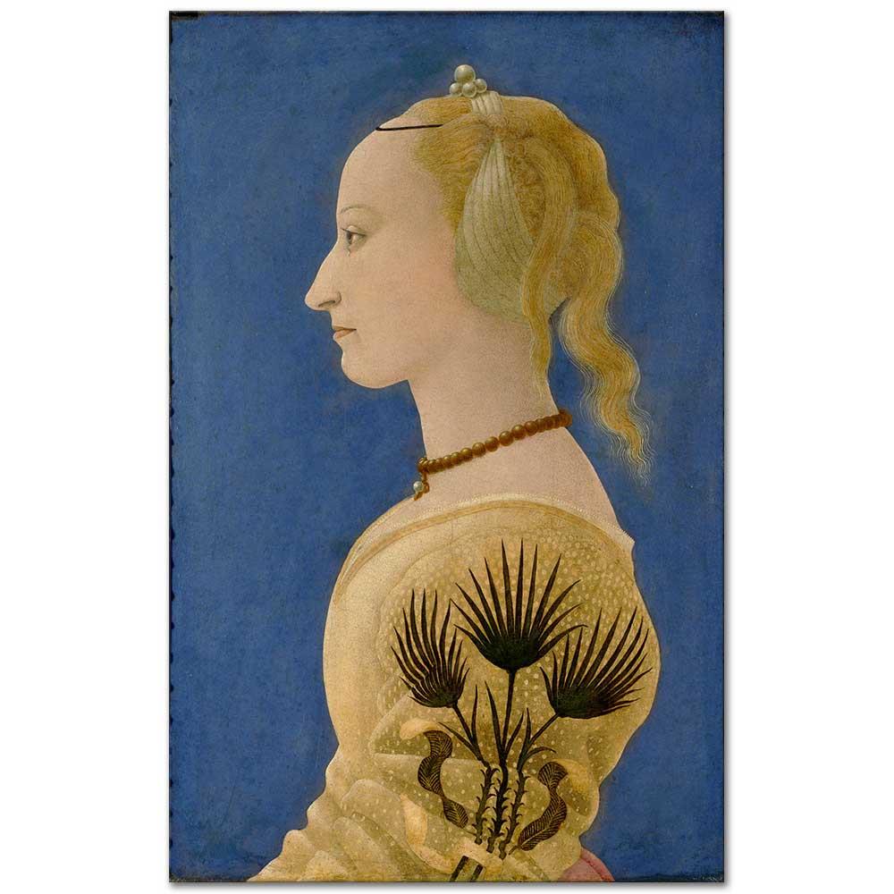 Alesso Baldovinetti Sarı Giysili Kadın Kanvas Tablo