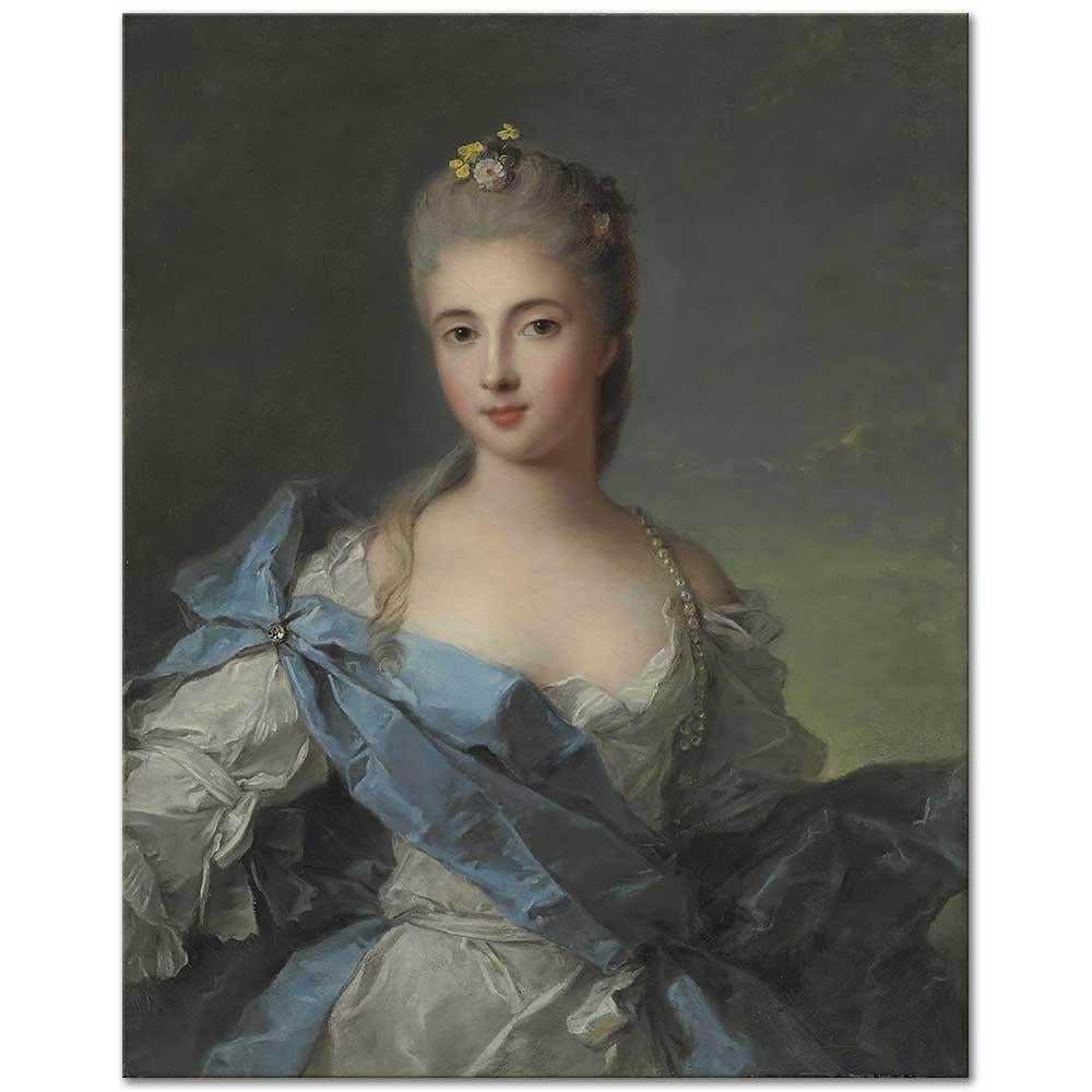 Jean-Marc Nattier Genç Kadın Portresi Kanvas Tablo