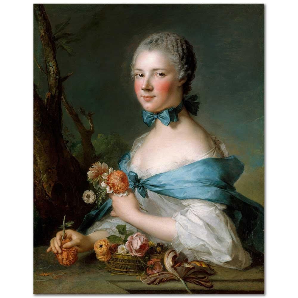 Jean-Marc Nattier Bir Kadın Portresi Kanvas Tablo