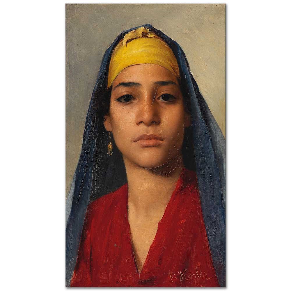 Franz Xaver Kosler Mısırlı Genç Bir Kadın Portresi Kanvas Tablo