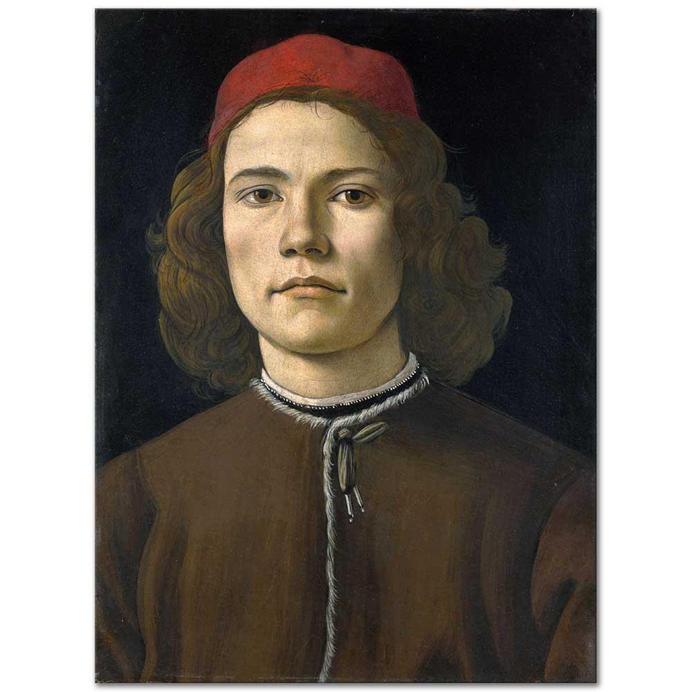 Sandro Botticelli Genç Adam Portresi Kanvas Tablo