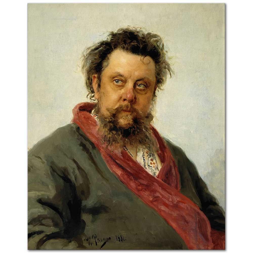 Ilya Repin Besteci Modest Petrovich Mussorgsky'nin Portresi Kanvas Tablo