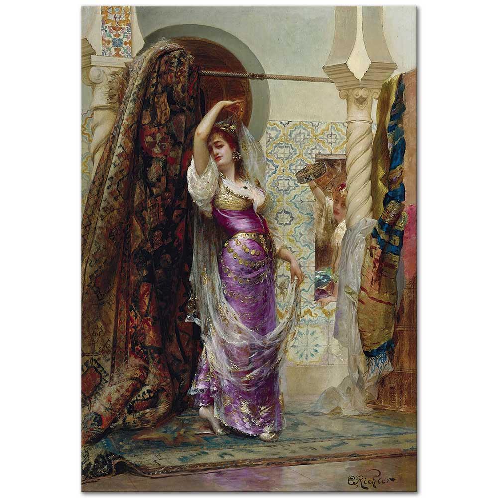 Edouard Frederic Wilhelm Richter Gösteri Hazırlığı Kanvas Tablo