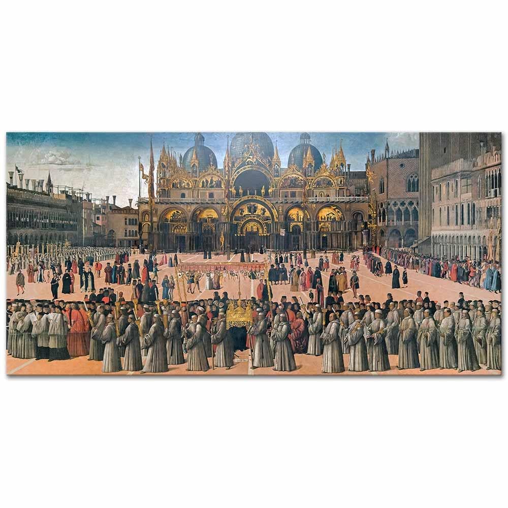 Gentile Bellini San Marco Meydanında Tören Kanvas Tablo
