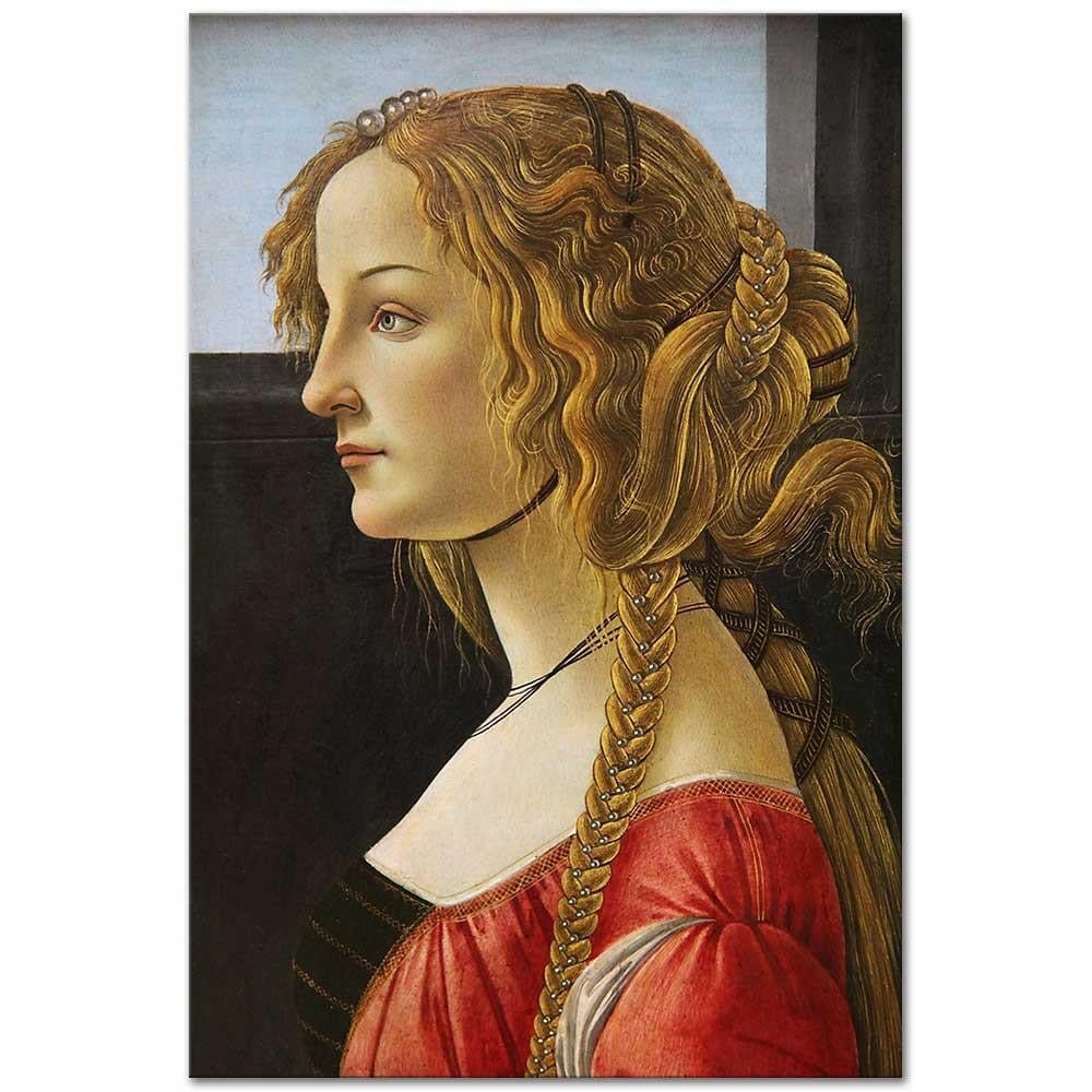 Sandro Botticelli Genç Bir Kadının Profilden Portresi Kanvas Tablo