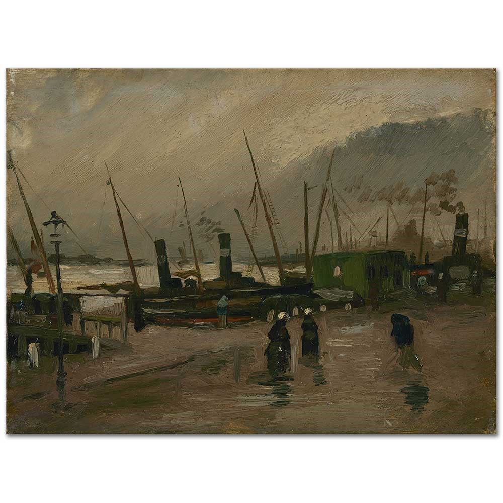 Quay in Antwerp with Ships by Vincent van Gogh as Fine Art Print