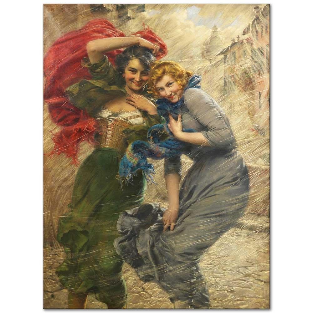 Gaetano Bellei Yağmurlu Gün Kanvas Tablo