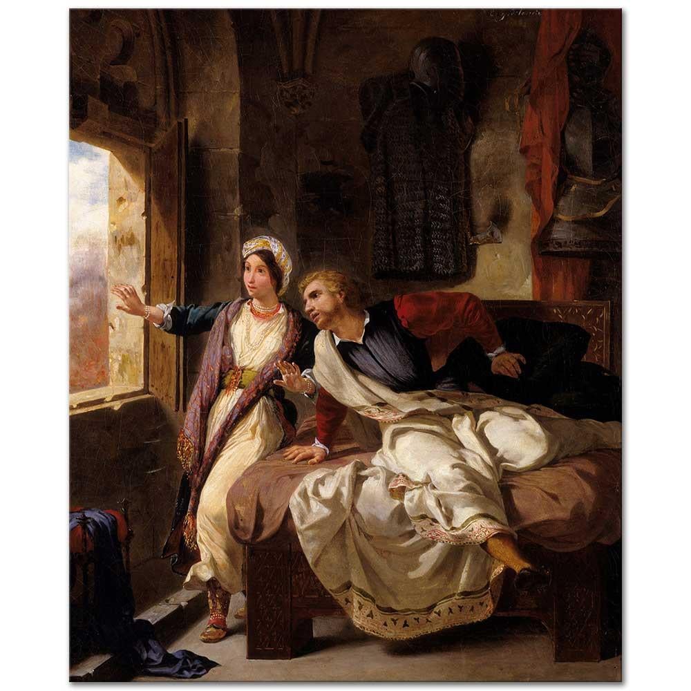 Eugene Delacroix Rebecca ve Yaralı Ivanhoe Kanvas Tablo