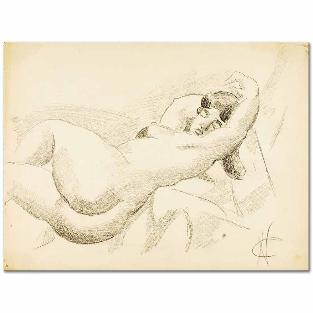 Carl Newman Yatan Nü VII Kanvas Tablo