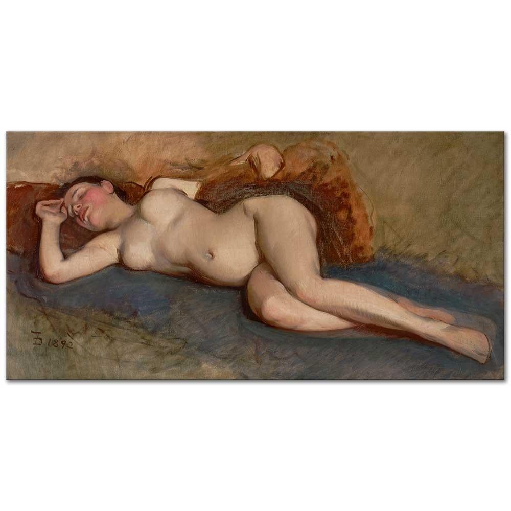 Frank Duveneck Uzanmış Nü Kanvas Tablo