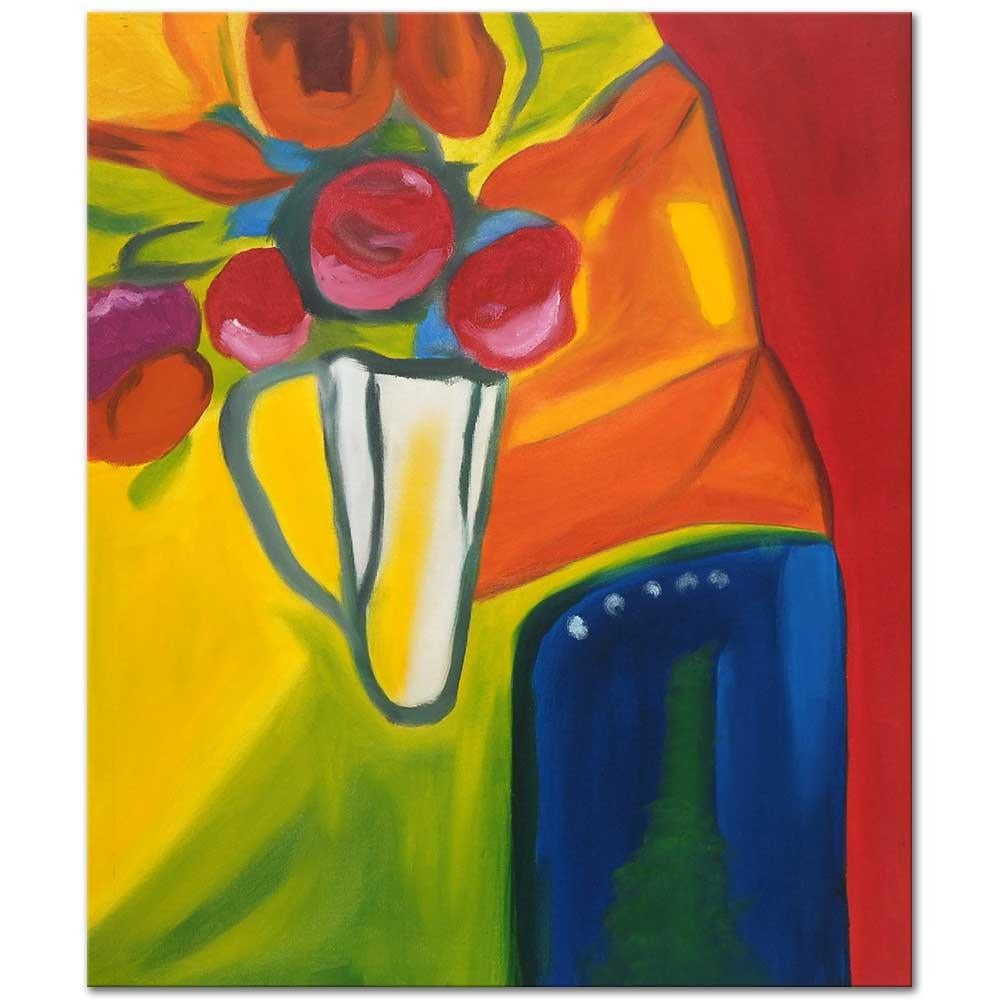 Red Flowers in a Vase as Art Print