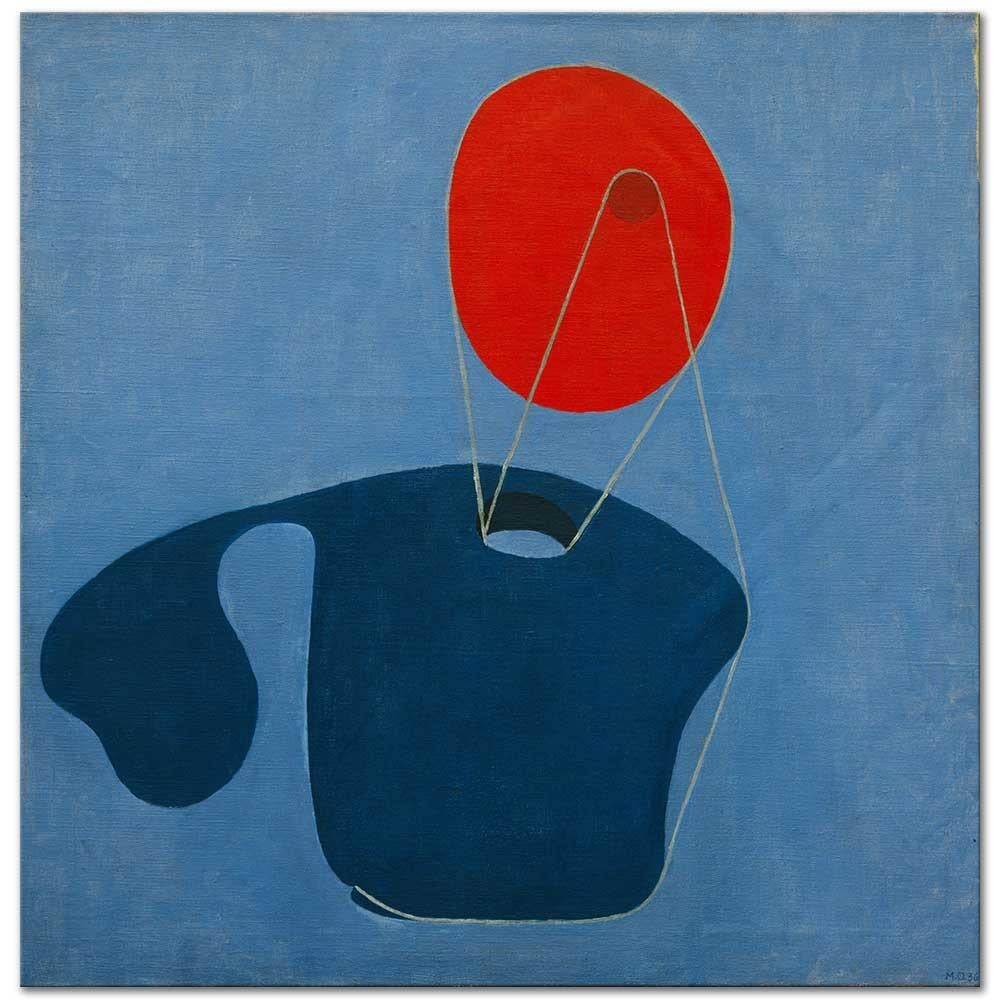 Meret Oppenheim Kırmızı Kafa Mavi Vücut Kanvas Tablo