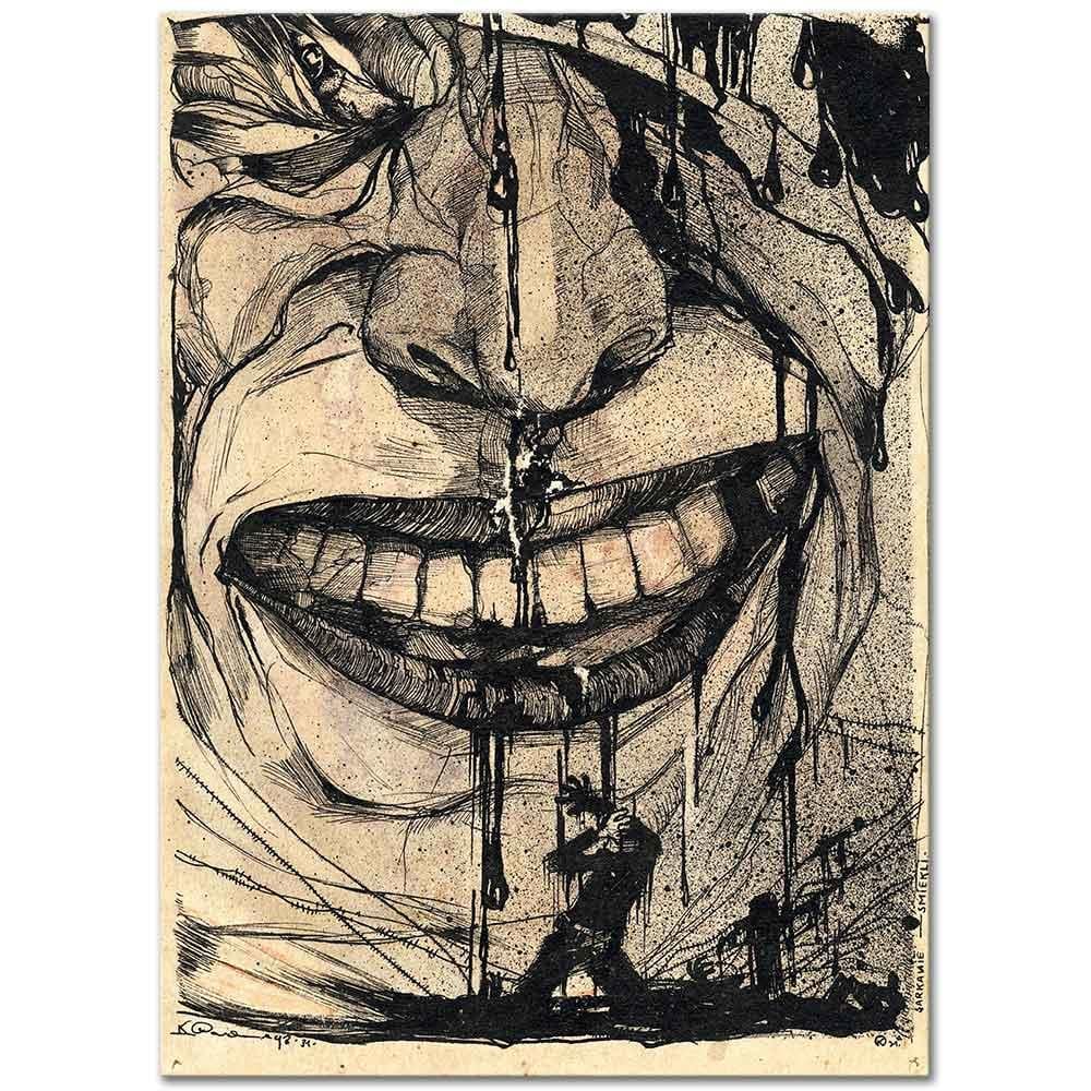 Karlis Padegs Kırmızı Kahkaha Kanvas Tablo