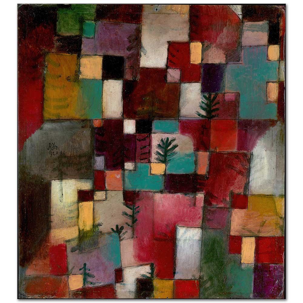 Paul Klee Kırmızı Yeşil ve Mor Sarı Ritimleri Kanvas Tablo