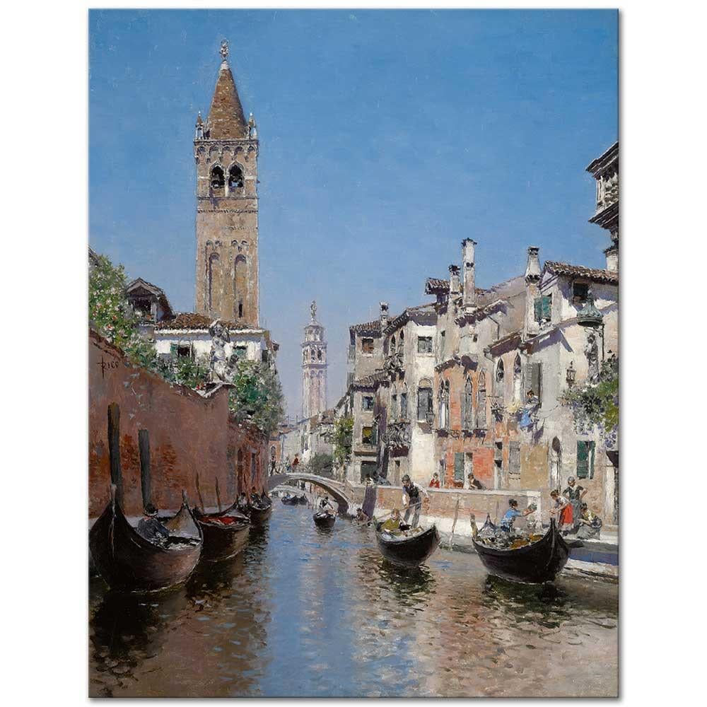 Martin Rico y Ortega Rio Di San Barnaba Venedik Kanvas Tablo