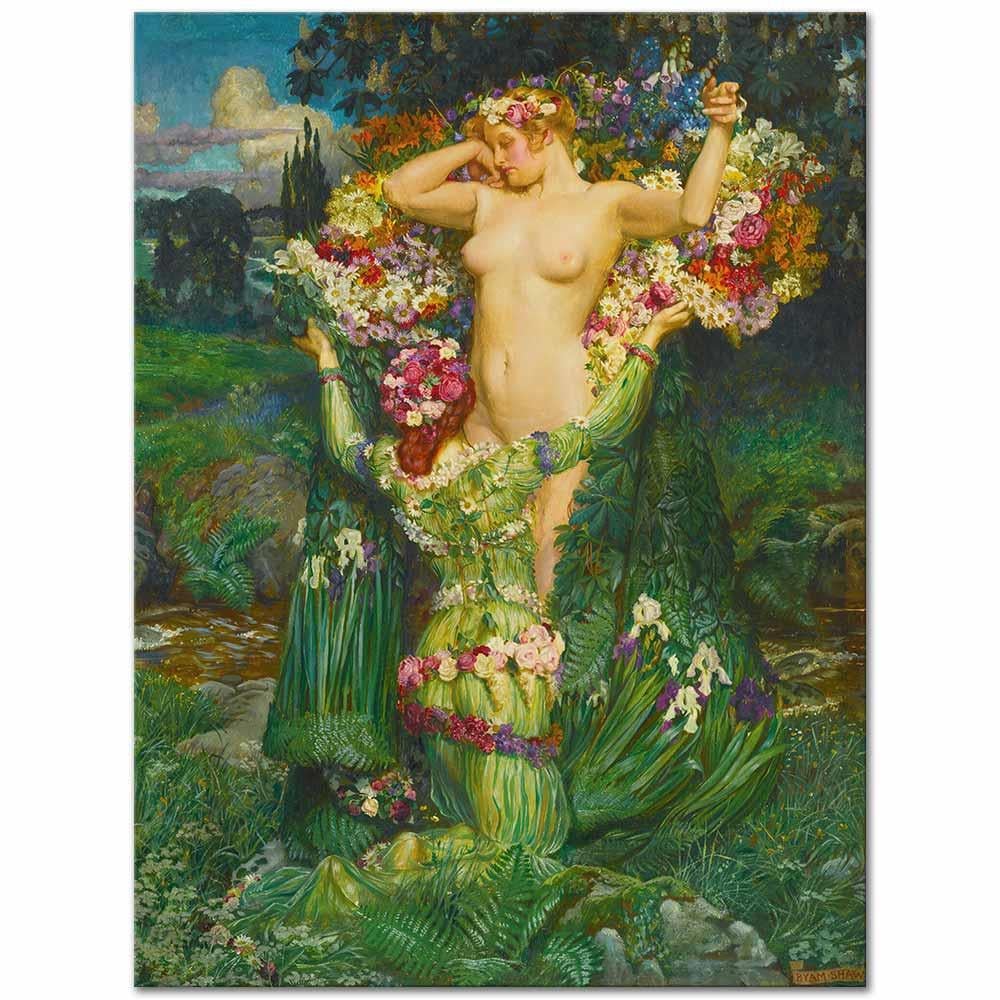 Byam Shaw İlkbaharın Yükselişi Kanvas Tablo