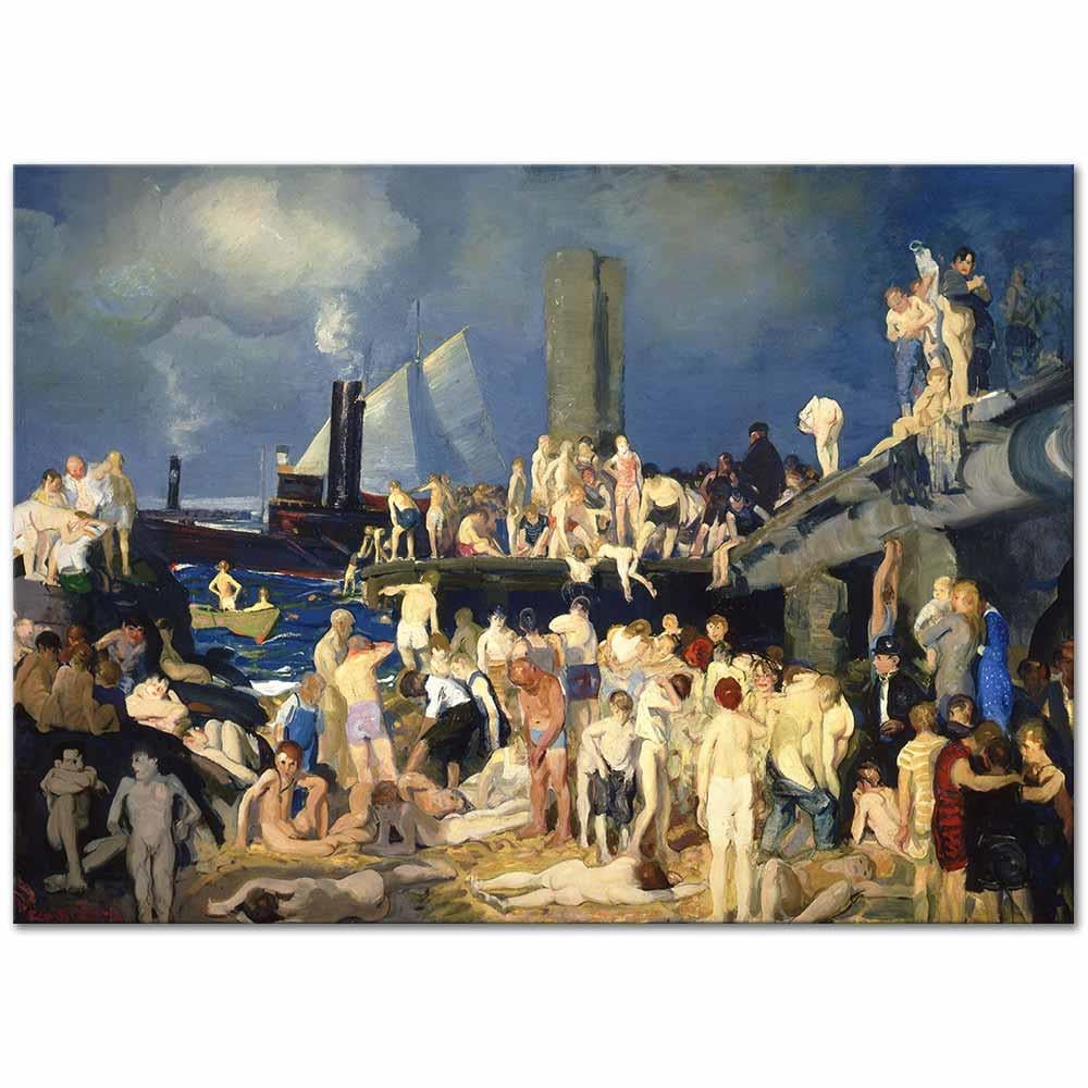George Wesley Bellows Nehir Kıyısı Kanvas Tablo