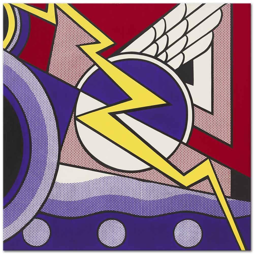 Roy Lichtenstein Yıldırımlı Modern Resim Kanvas Tablo