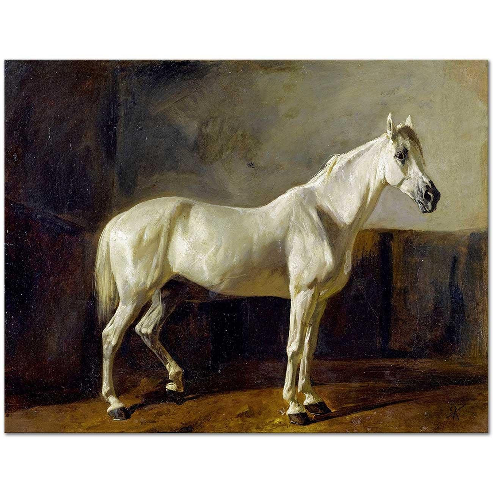 Rudolf Koller Beyaz At Kanvas Tablo