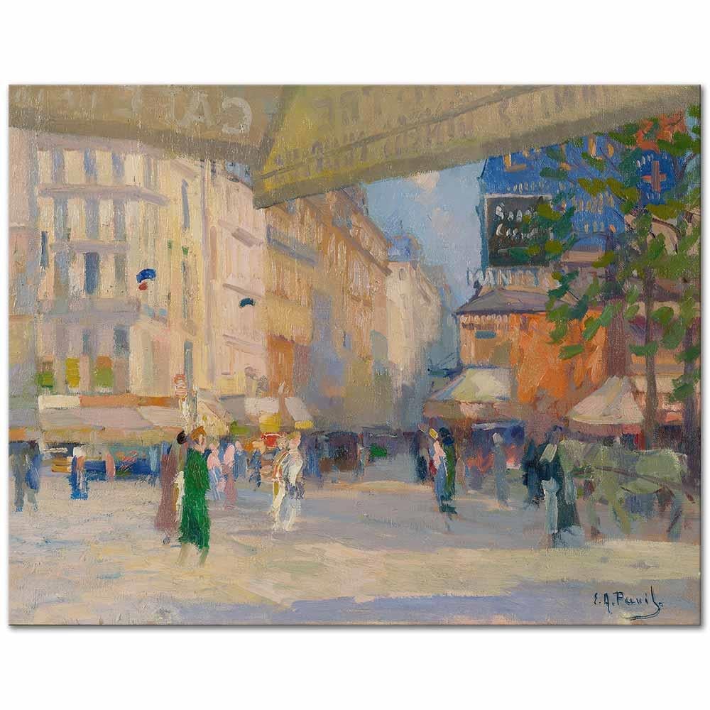 Elie Anatole Pavil Bir Paris Sokağı Kanvas Tablo