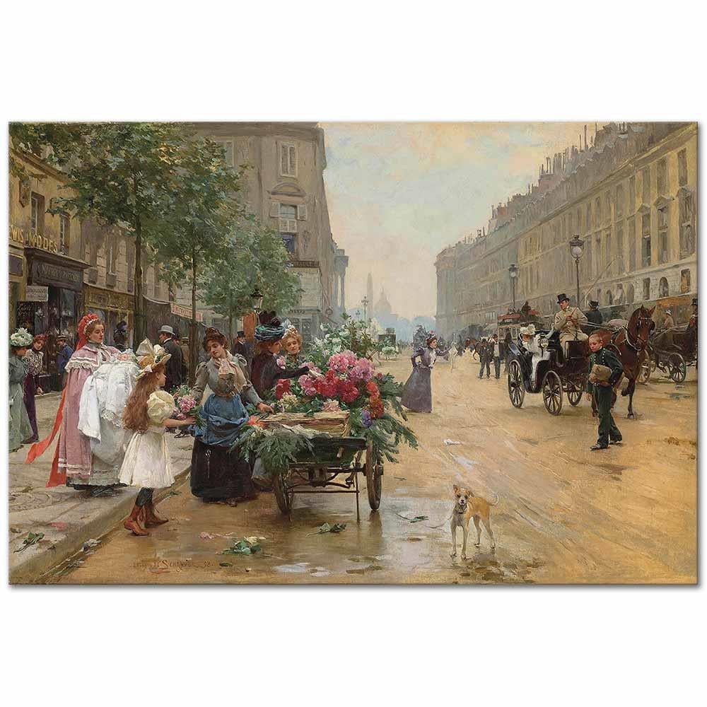 Louis Marie de Schryver Rue Royale, Paris Kanvas Tablo