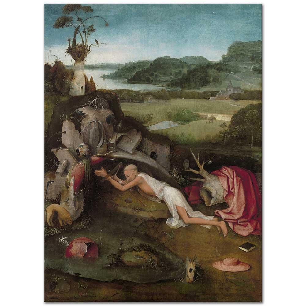 Hieronymus Bosch Aziz Jerome Dua Ederken Kanvas Tablo