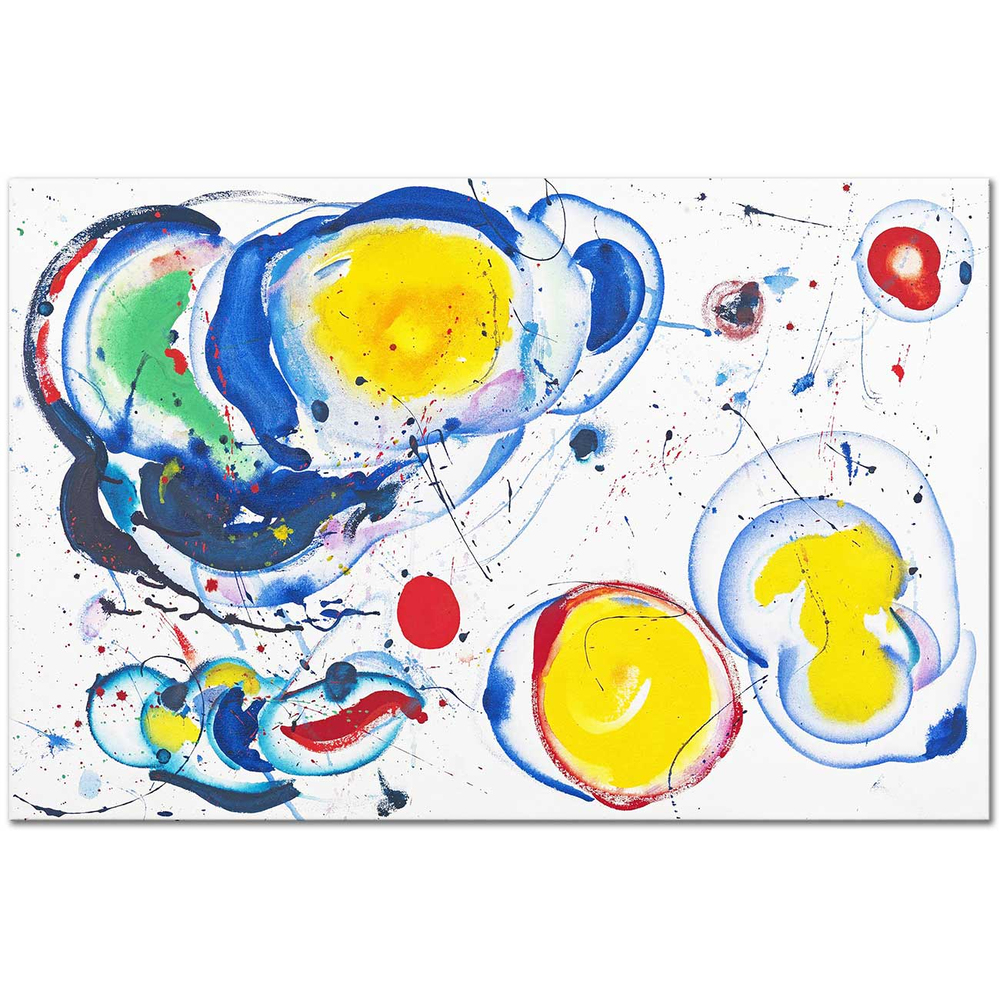 Sam Francis Sarı ve Mavi Dengesi Kanvas Tablo