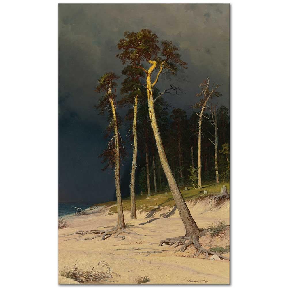 Ivan Shishkin Kumlu Sahil Şeridi Kanvas Tablo