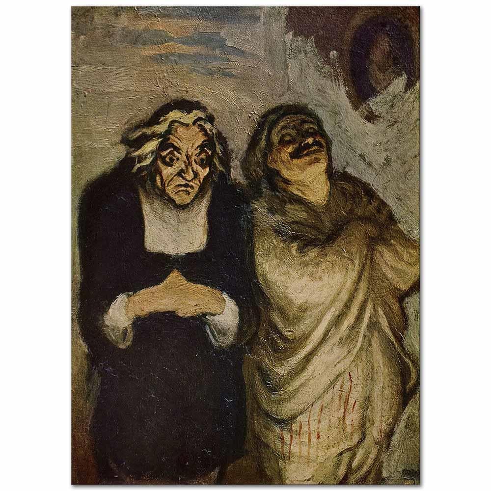 Honore Daumier Komedi Sahnesinden Kanvas Tablo