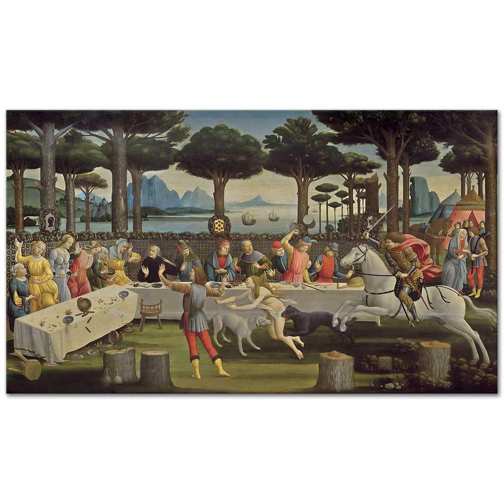 Sandro Botticelli Nastagio degli Onest'in Hikayesinden Sahneler Kanvas Tablo