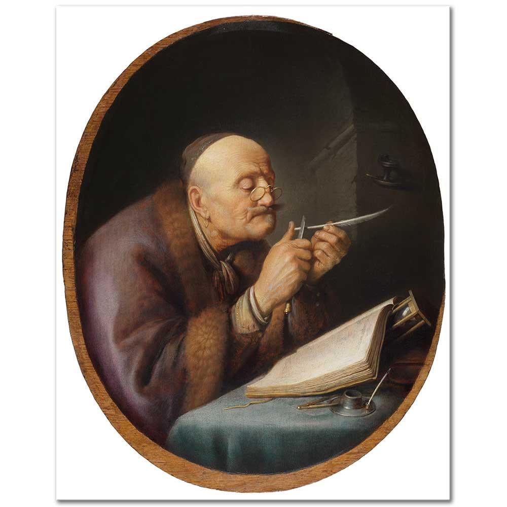 Gerrit Dou Kamış Açarken Kanvas Tablo