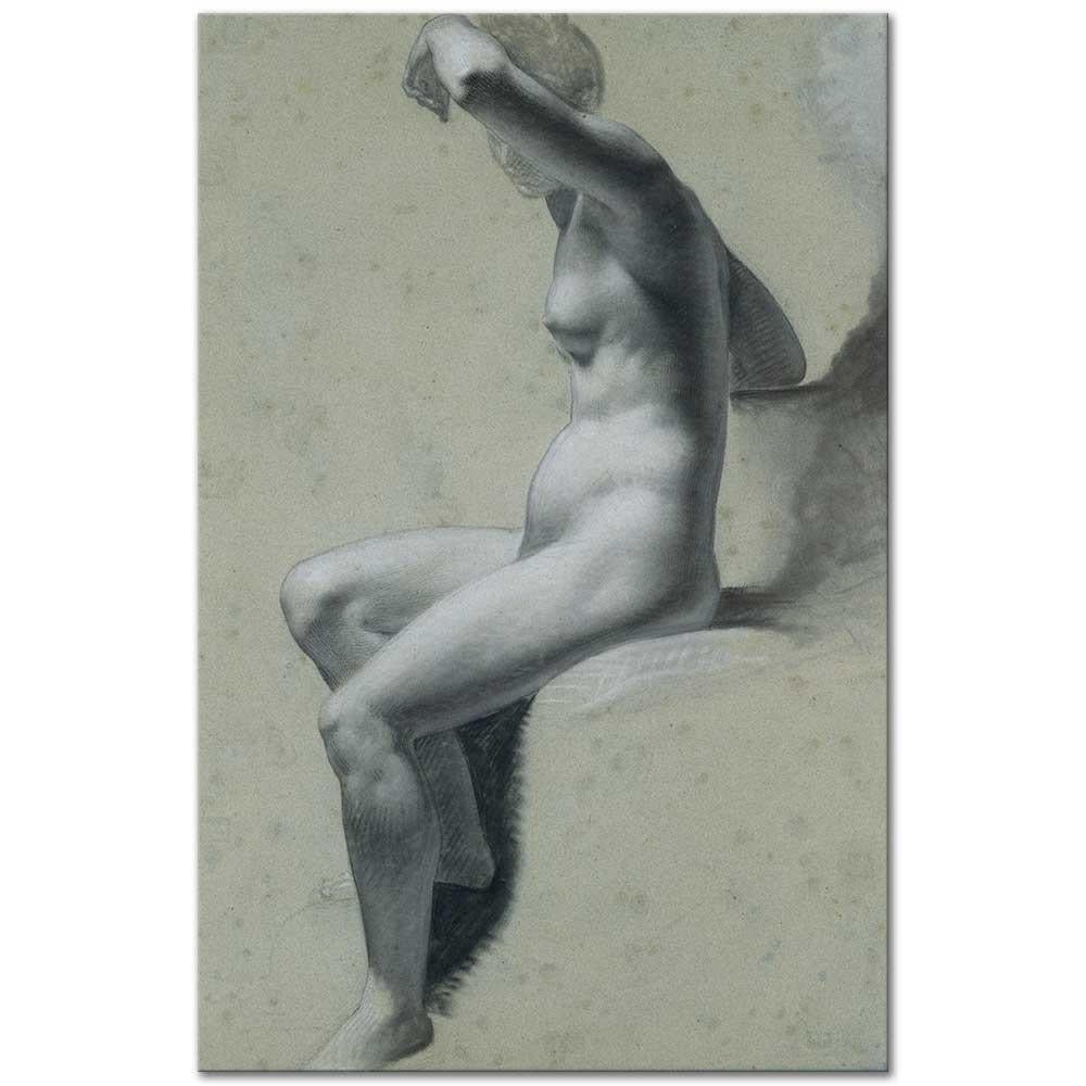 Pierre-Paul Prud'hon Oturan Nü Kanvas Tablo