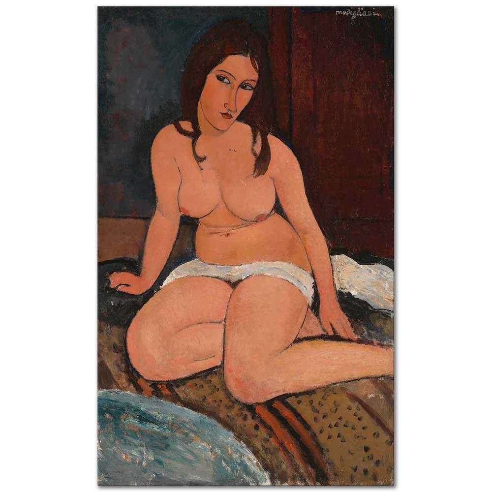 Amedeo Modigliani Oturan Nü Kanvas Tablo