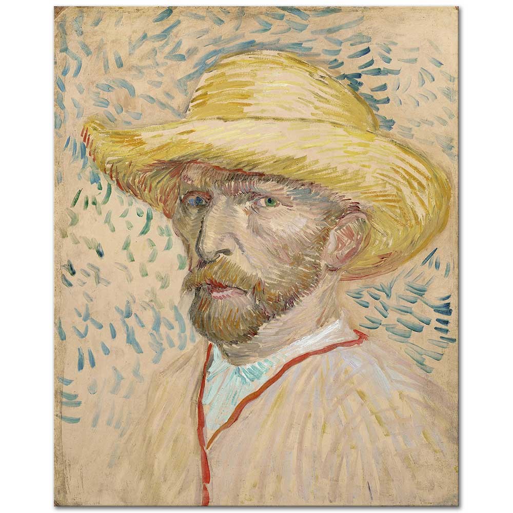 Self-Portrait with Straw Hat by Vincent van Gogh as Fine Art Print
