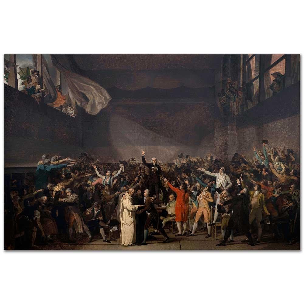 Jacques Louis David Jeu De Paume Yemini, 20 Haziran 1789 Kanvas Tablo