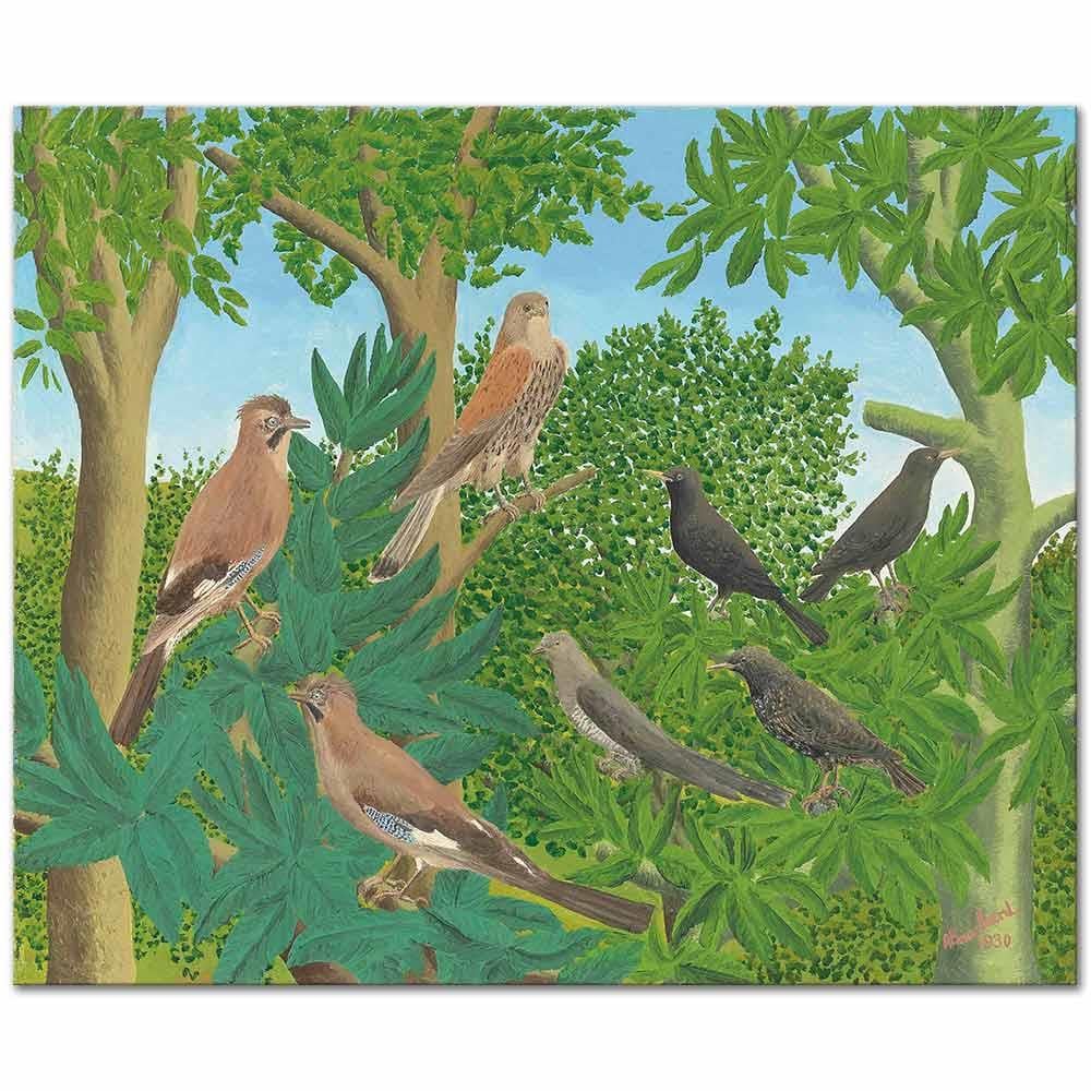 André Bauchant Dallardaki Kuşlar Kanvas Tablo