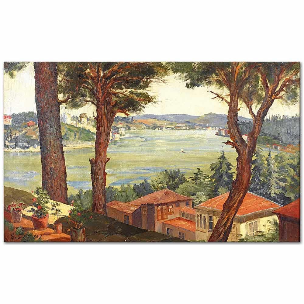 Şevket Dağ Boğaziçi Manzarası Kanvas Tablo