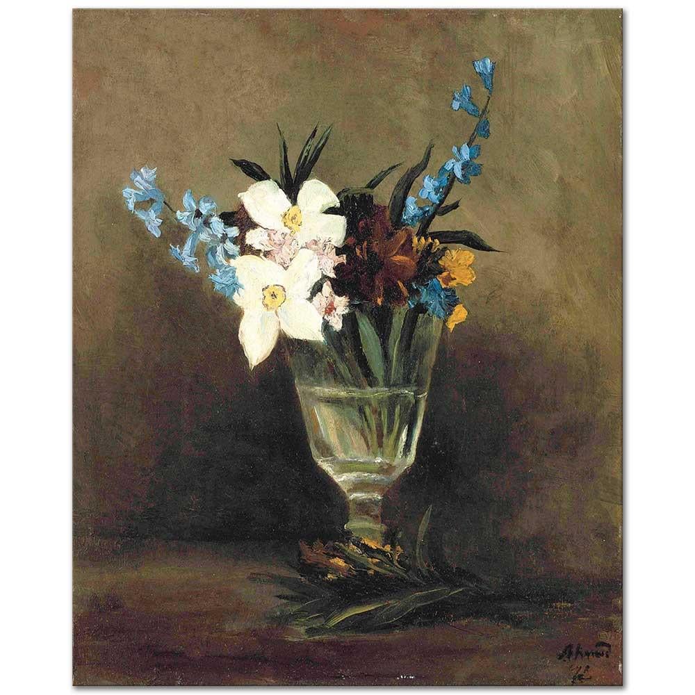 Şeker Ahmet Paşa Bardakta Çiçekler Kanvas Tablo