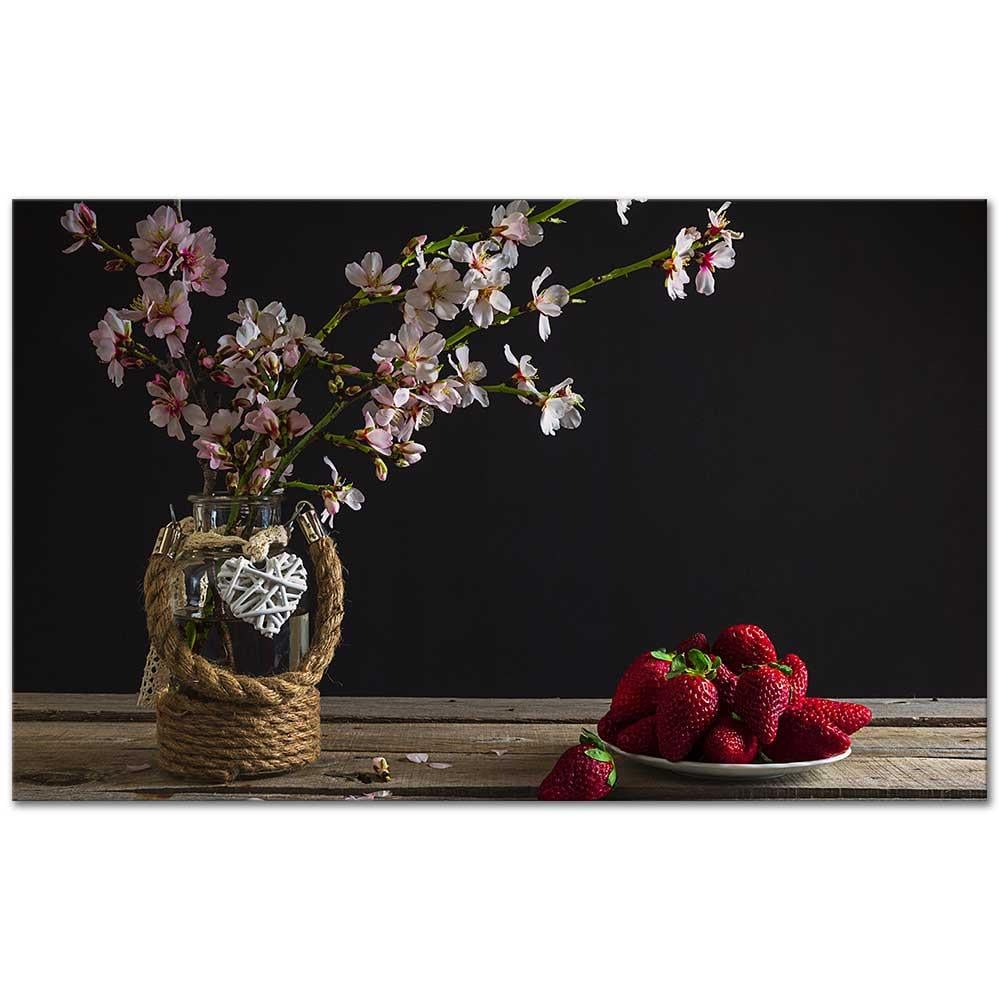 Spring Flowers and Strawberries as Art Print