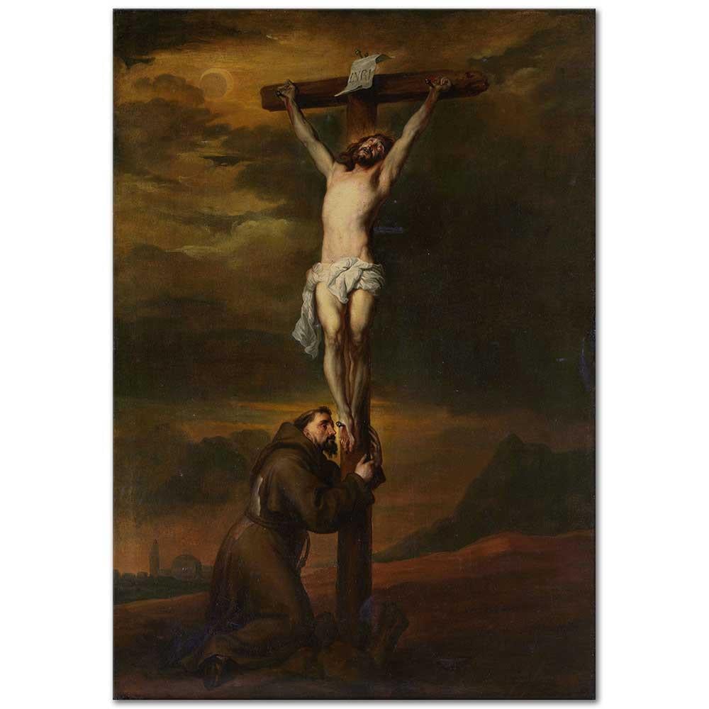Anthony van Dyck Aziz Francis Çarmıhın Dibinde Kanvas Tablo