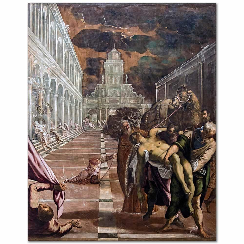 Jacopo Tintoretto Aziz Mark'ın Cenazesinin Venedik'e Getirilişi Kanvas Tablo