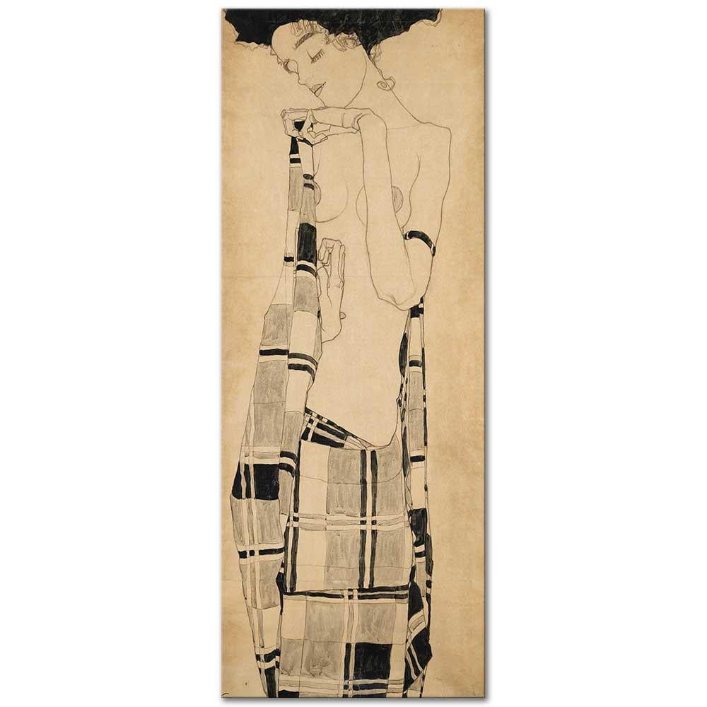 Egon Schiele Ayakta Duran Kız Kanvas Tablo