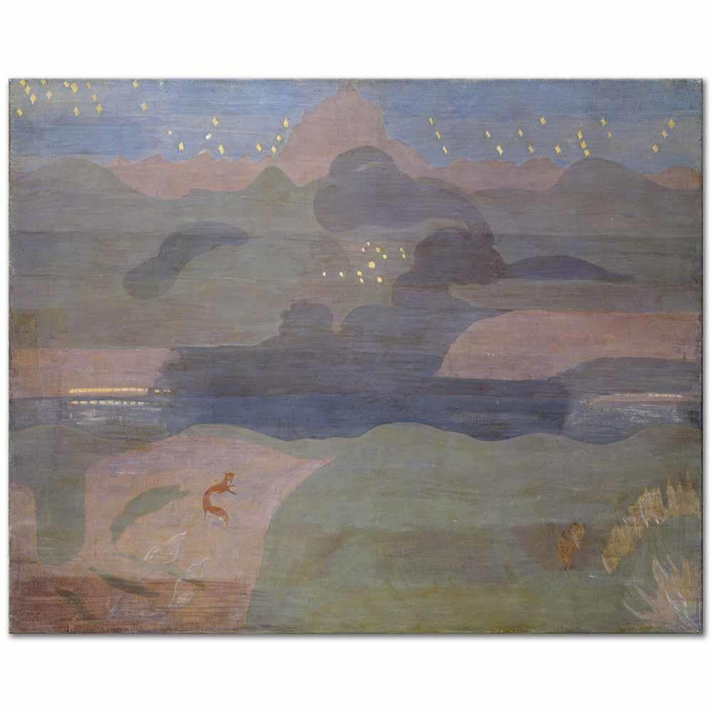 Otto Meyer-Amden Walen Gölü Üzerinde Yıldızlı Gece Kanvas Tablo